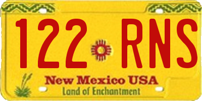 NM license plate 122RNS