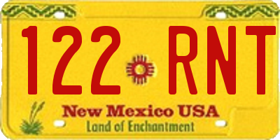NM license plate 122RNT