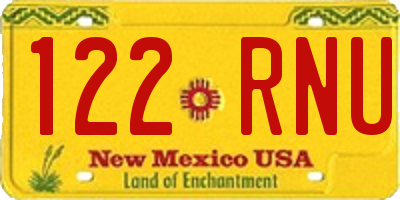 NM license plate 122RNU