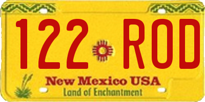 NM license plate 122ROD