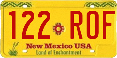 NM license plate 122ROF