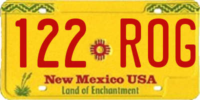 NM license plate 122ROG