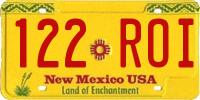 NM license plate 122ROI