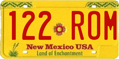 NM license plate 122ROM