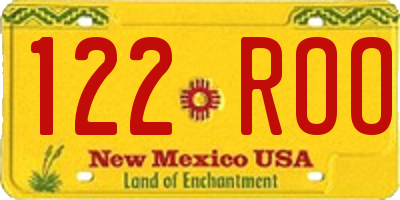 NM license plate 122ROO