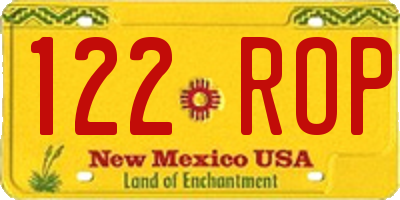 NM license plate 122ROP