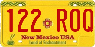 NM license plate 122ROQ