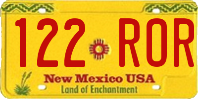NM license plate 122ROR