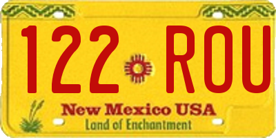NM license plate 122ROU