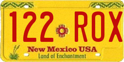 NM license plate 122ROX