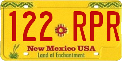 NM license plate 122RPR