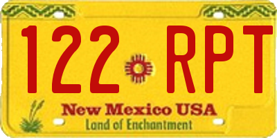 NM license plate 122RPT
