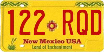 NM license plate 122RQD