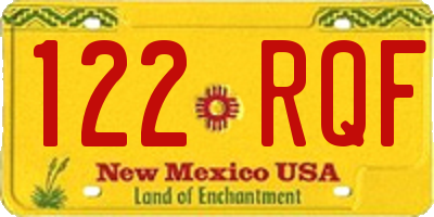 NM license plate 122RQF