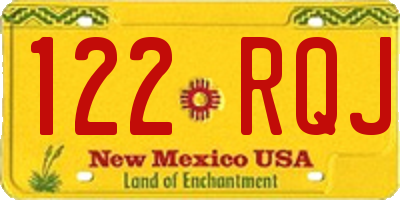 NM license plate 122RQJ