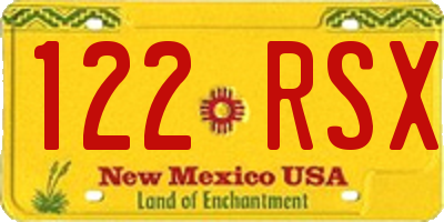 NM license plate 122RSX