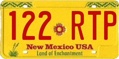 NM license plate 122RTP