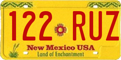 NM license plate 122RUZ