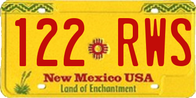 NM license plate 122RWS