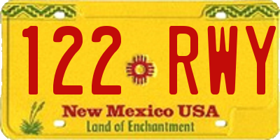 NM license plate 122RWY