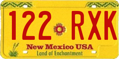 NM license plate 122RXK