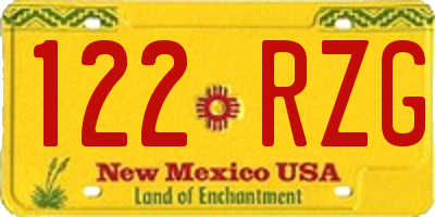 NM license plate 122RZG