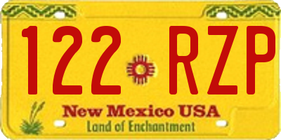 NM license plate 122RZP