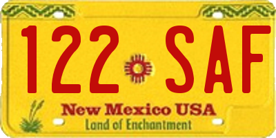NM license plate 122SAF