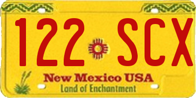 NM license plate 122SCX