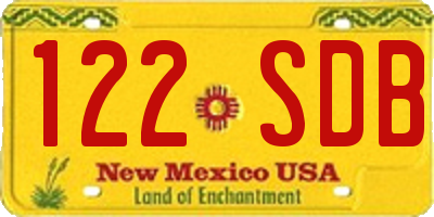 NM license plate 122SDB