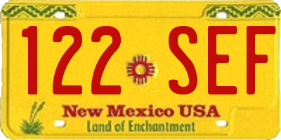 NM license plate 122SEF