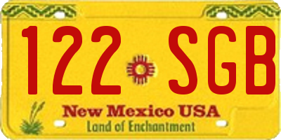 NM license plate 122SGB