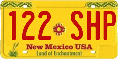 NM license plate 122SHP