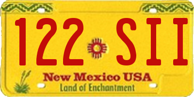 NM license plate 122SII