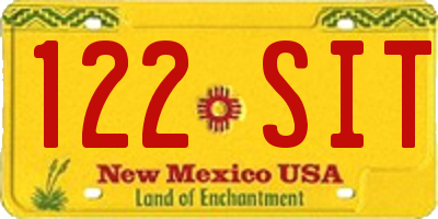 NM license plate 122SIT