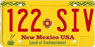NM license plate 122SIV