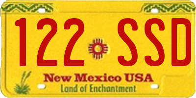 NM license plate 122SSD