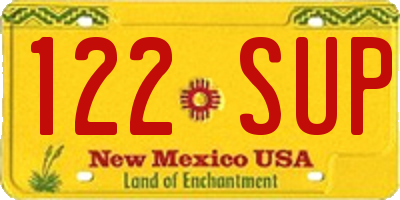 NM license plate 122SUP