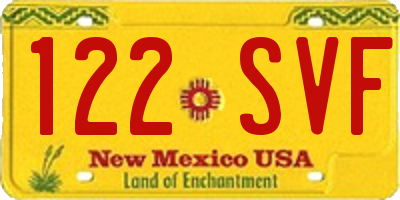 NM license plate 122SVF