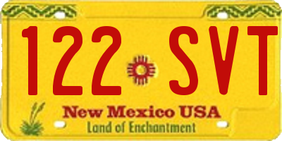 NM license plate 122SVT