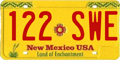 NM license plate 122SWE