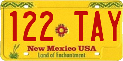 NM license plate 122TAY
