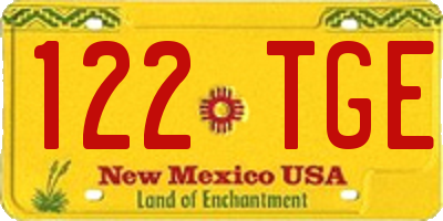 NM license plate 122TGE