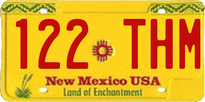 NM license plate 122THM