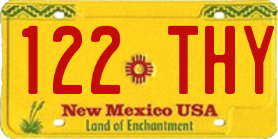 NM license plate 122THY