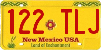 NM license plate 122TLJ