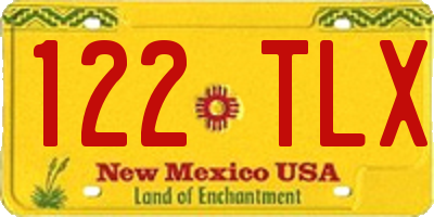 NM license plate 122TLX