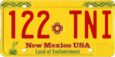 NM license plate 122TNI