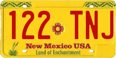NM license plate 122TNJ