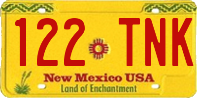 NM license plate 122TNK
